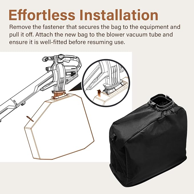 Leaf Bag Replacement Compatible with Ryobi Vacuum - RY40405 RY40405VNM 40V Vac Attack Leaf Blower Vacuum Mulcher Replaces for Ryobi Part # 205110001
