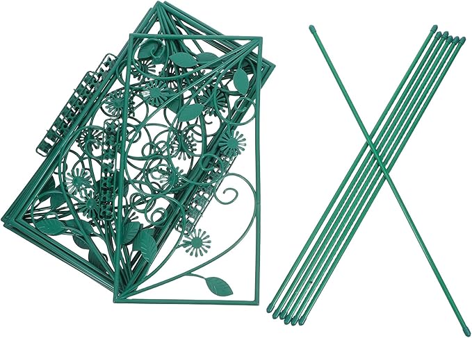 Ciieeo Garden Trellis Climbing Plant Support Frame for Outdoor Vines and Potted Plants 7-Rod 114cm X 45cm for Patio and Garden