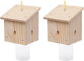 Carpenter Bee Trap for Outside - Pentroof Style Nature Hanging Wood Carpenter Bee Traps Outdoor - Best Bee Trap - Insect Traps with Removable Vault (2 Pack)