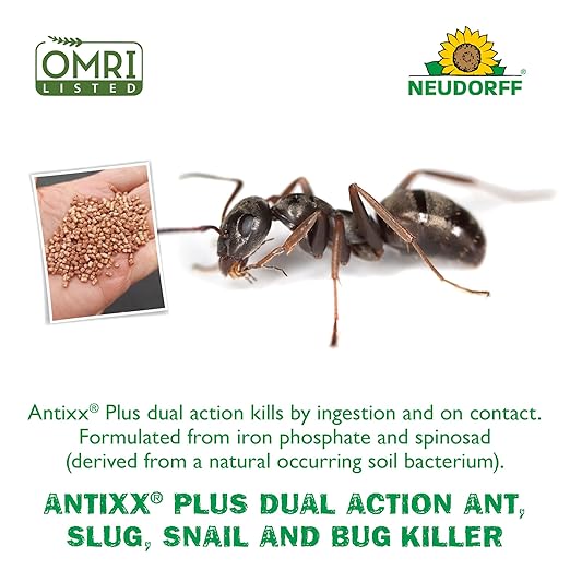 Neudorff ANTIXX Plus Ant &amp Insect Control Granules for Ants Crickets Cutworms Earwigs Pillbugs Slugs Snails and Sowbugs for Organic Gardening