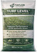 Turf Level™ Premium Artificial Turf Infill Sand – Finer Grade Silica Eco-Dyed Baked-in Color Pet-Safe Synthetic Grass Infill – 40 lbs