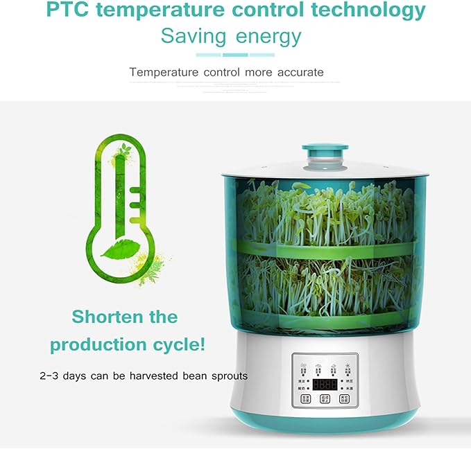 Automatic Bean Sprout MachineConstant Temperature Seed Germination Kit with Digital Displayfor Make Natto Rice Wine