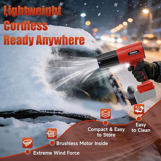 Cordless Leaf Blower Compatible with Milwaukee 18V Battery (Tool Only) 800000 RPM Brushless Turbo Jet Blower up to 60m/s Airflow Lightweight 1.5 lbs Handheld Dust Blower for Patio Lawn &amp Garag