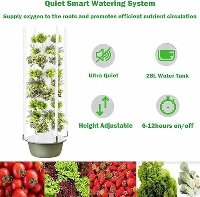 Automated Indoor Vertical Hydroponics Growing System Tower Garden for Herbs Vegetables Aquaponics Kits-*