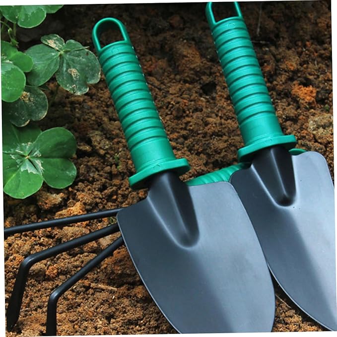Heavy Duty Garden Tool Set with Stainless Steel Shovel Rake Pruning Shears and Portable Carry Case for Planting Digging and Outdoor Gardening Tasks