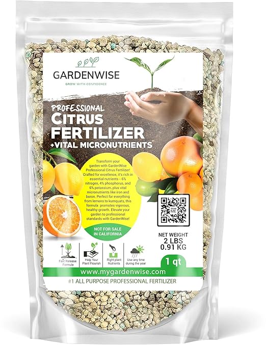 Professional Citrus Fertilizer &amp Organic Lemon Tree Potting Soil Bundle - Perfect Balanced NPK for All Citrus Indoor &amp Outdoor Potting Soil Mix for Growth &amp Repotting (1-3 Quart)