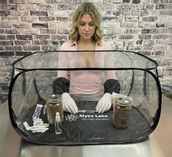 Large Still Air Box Bundle – Clean Air Workstation for Mushroom Cultivation – Portable Sterile SAB for Agar Grain Transfers &amp Home Lab Use