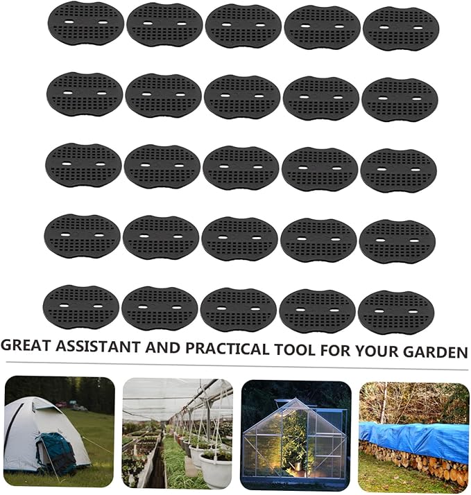 100Pcs Gardening Ground Nail Pads U Shaped Tent Pegs Gaskets for Secure Anchoring Durable Pe Material for Landscaping Camping and Garden Use