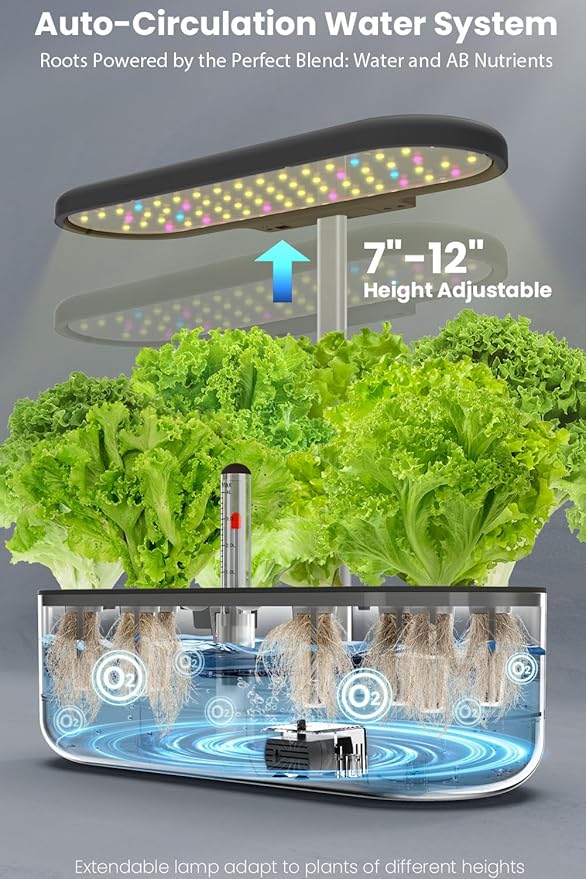 inbloom 12 Pods Hydroponics Growing System Black and Hydroponics Plant Food 1000 ml