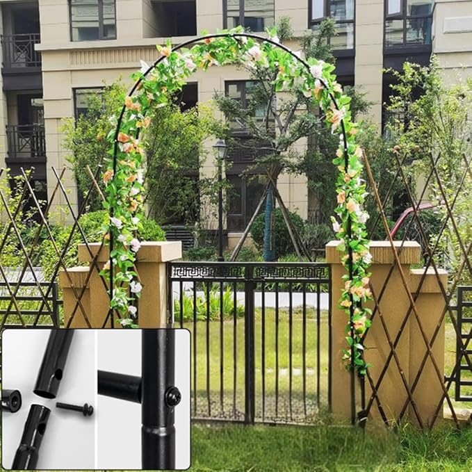 Garden Arch for Climbing Plants Outdoor Arch Trellis Garden Trellis Wedding Arches for Ceremony Christmas Birthday Party Baby Shower Decoration(W 280 x H 250 cm)
