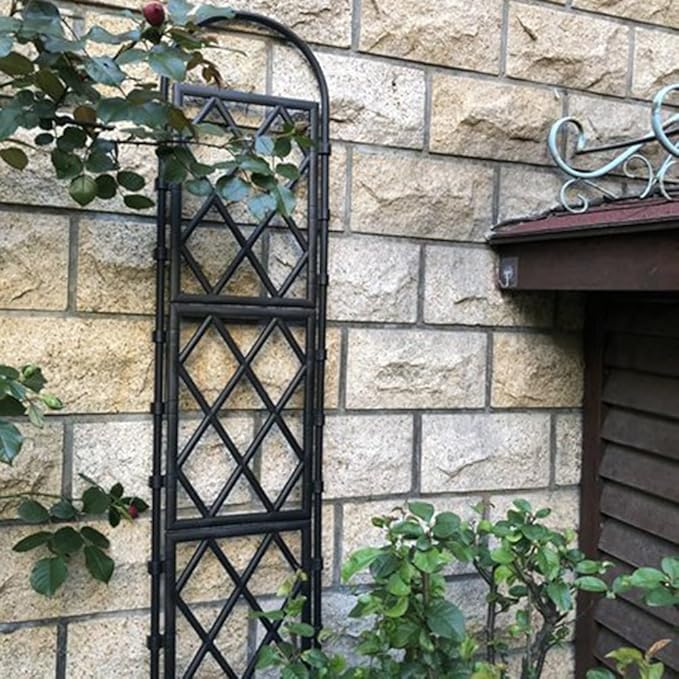 Garden Trellis for Climbing Plants Heavy Duty Plant Support Stake for Flower Vegetable Vine Rose Plants Outdoor(Color:BlackSize:210 * 30cm/82.7 * 11.8in)