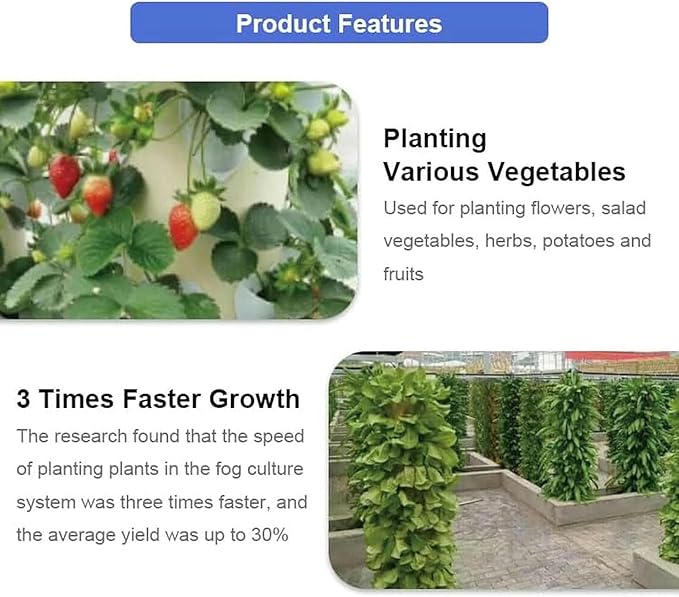 30 -Pod Hydroponic Culture System Hydroponic Tower Interior Garden Intelligent Culture Kit Airplane Crop Kit with Moisturizing Pump Adapter Network Pots