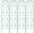 Metal Garden Trellis 86.7 x 19.7 Rustproof Trellis for Climbing Plants – Easy to Assemble Sturdy and Multi-Purpose Outdoor Flower Support(4 Pack-Green)