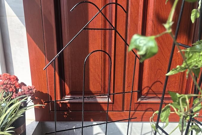 ARIFARO 32 Metal Garden Trellis for Climbing Plants 4 Pack Plant Trellis for Potted Plants Indoor Outdoor Black Trellis for Vines Flowers Cucumbers 13.4 Wide