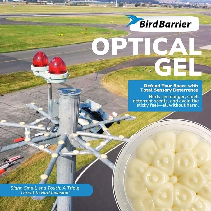 Bird Barrier Optical Gel 24 Pack | Natural Multisensory Bird Deterrent | Easy Installation | Discreet Appearance | Long-Lasting Solution | Repels Birds on Roofs Beams Signs Soffits Ledges and More