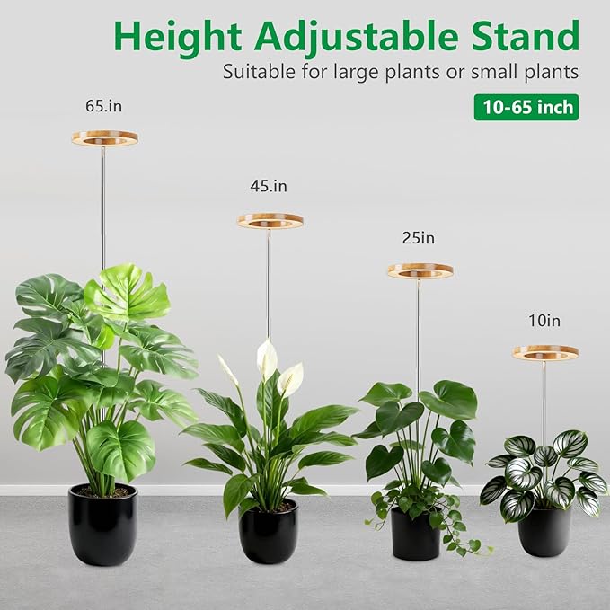 Grow Lights for Indoor PlantsLPMZMBL Indoor Plant Light80 LEDs Full Spectrum Plant Lights for Indoor Growing with 6/12/16H Timer-WG1