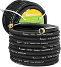 150 ft Garden Hose 5/8 in Heavy Duty Water Hose Flexible and Durable Lightweight Rubber Hybrid Hose Leak-Free Connections Male to Female 3/4'' Brass Fittings for Patio Lawn Black