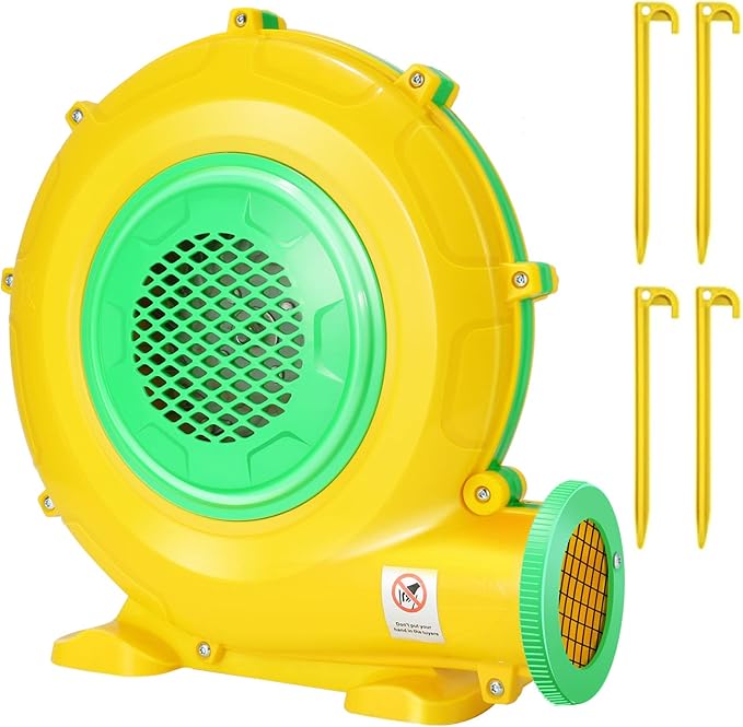 Bounce House Blower 1100W/1.47HP Commercial Air Blower with Double-Sided Fan Blade Design Strong Wind and Great Heat Dissipation Properties for Bouncy Castle Jump Slides Arch Inflatables