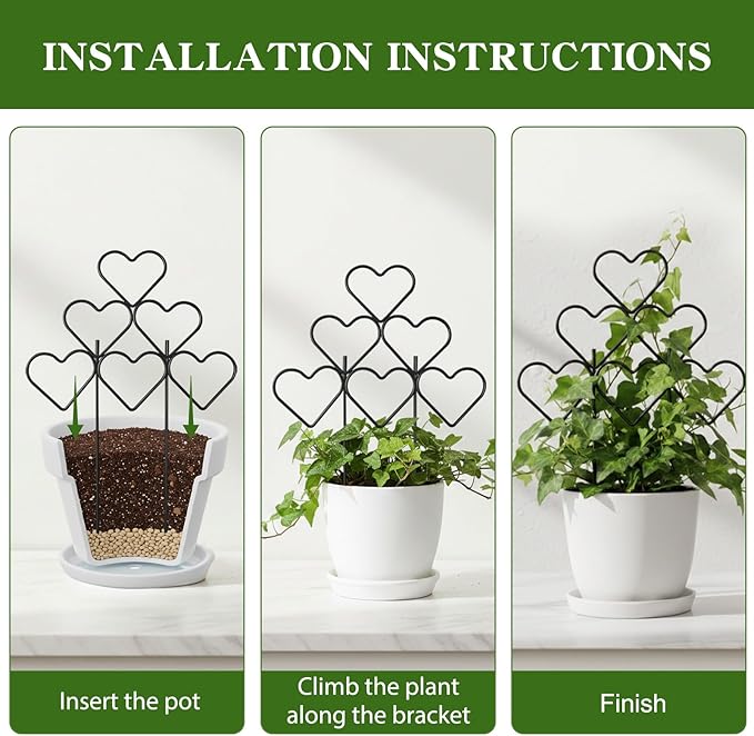 ZOUTOG 15 Inch Trellis for Climbing Plants Outdoor 9 PackRustproof Metal Garden Trellis for Potted PlantsSturdy Houseplant Support Indoor Outdoor for Ivy Pothos Monstera Hoya Flower Vine