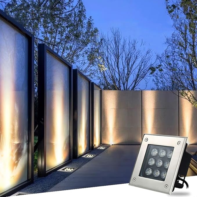 Ground LED Landscape Lights - Outdoor Buried Lights IP66 Waterproof Recessed Ground Light AC85-110V for Garden Yard Walkway Pathway Architectural Lighting