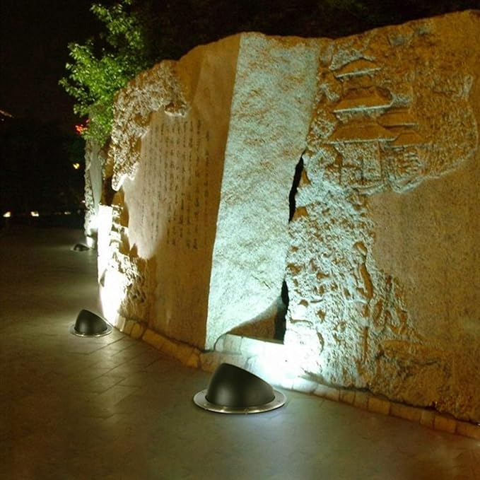 Adjustable LED Landscape Lights Recessed Outdoor Spotlight IP67 Waterproof for Palm Trees and Stone Walls Illumination