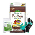Espoma PT18 Organic Plant-Tone 5-3-3 18 lb. Bag with My Garden Pool PH Soil Test Strips 20 ct and Superior Gardening Claw Gloves and Garden-IQ Smart Gardening AI Assistant!