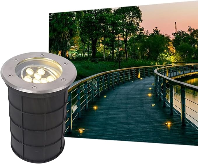 Adjustable Angle LED Underground Lights - IP65 Waterproof Landscape Spotlights for Gardens Driveways Decks and Steps - Available in Warm Light 12W and 3W (AC85-265V)