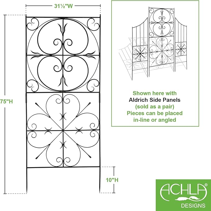 Achla Designs Aldrich I Wrought Iron Garden Trellis