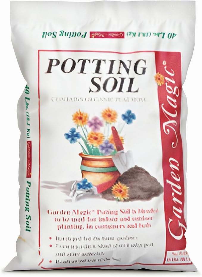 Michigan Peat 2 Pack Garden Magic General Purpose Moisture Retaining Potting Soil Mix for Indoor and Outdoor Planting 40 lb Bag