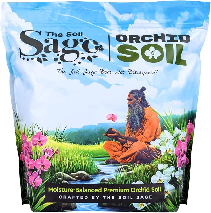 Soil Sage Premium Orchid Potting Mix - 5 qt. U.S.A. Made Orchid Soil Blend with Pine Bark Sphagnum Moss Charcoal Coconut Coir Pumice &amp Mycorrhizae for Healthy Roots - Improved Drainage &amp