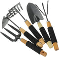 Garden Tool Set with Shovel and 5-Tooth Rake Ergonomic Hand Tools for Gardening and Planting for Lawn and Flower Bed Maintenance