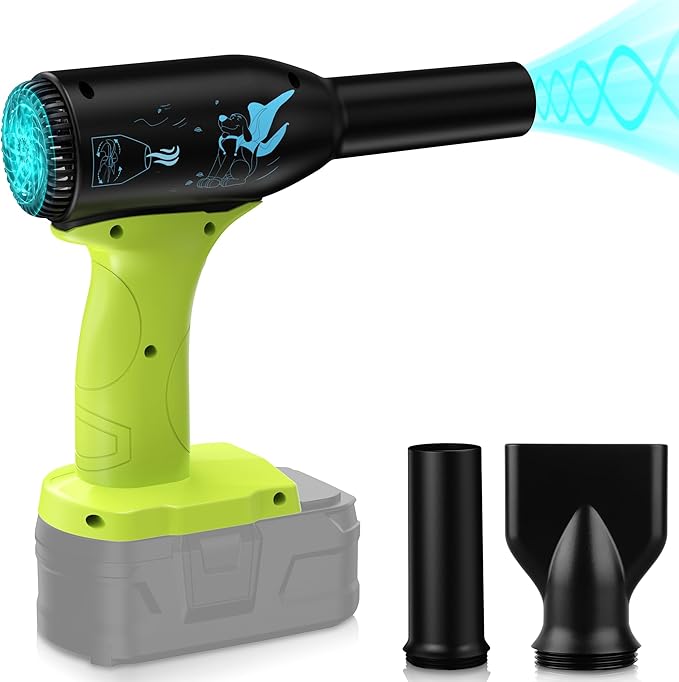 90000RPM Compressed Air Duster Cordless with 3 Gear Speed Mini Jet Fan Blower for Leaf Blower PC Keyboard(for Ryobi 18V Lithium Battery)