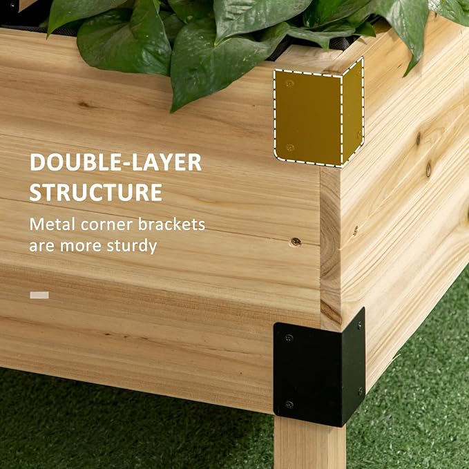 Raised Garden Bed with Trellis: Tier Wood Planter Box &amp Support System for Vegetables Flowers &amp Herbs