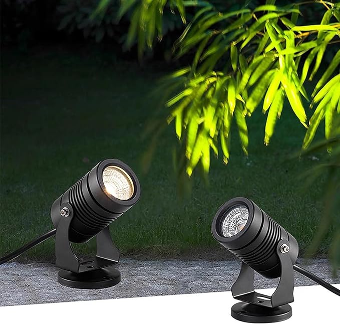 Spotlight - LED Beam Light Wall Lamp Landscape LightingOutdoor Ground LED Landscape Lights 180° Adjustable Bracket Long-Distance Beam Spotlight Easy Installation(Warm White3W)