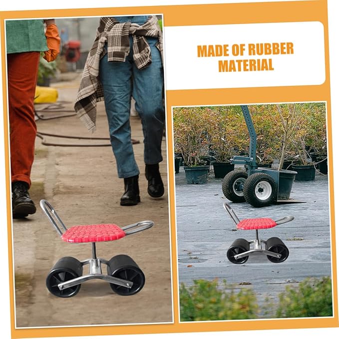 BESPORTBLE 2pcs Rolling Garden Stool Wheels for Gardening Seat Accessory and Stable Design for Farm Work and Outdoor Use