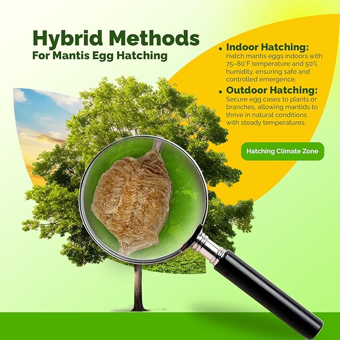 Praying Mantis Ootheca Egg Case with Hatching Habitat Cup (Five Egg Case) - Beneficial for Stem Education and Gardening Egg Case Produces Approximately up to 400 Baby Nymphs (T Sinensis)