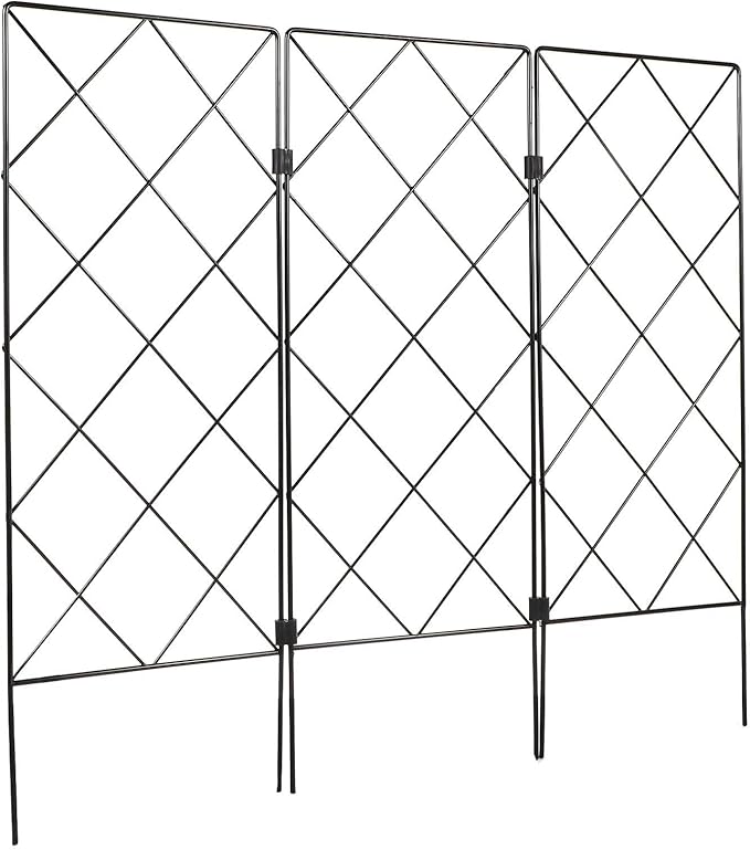 NUOBESTY Folding Climbing Plant Support Trellis for Garden and Vegetable Vines Heavy-Duty Iron Expandable Plant Frame 1.96ft X 1.73ft Foldable Garden Vine Bracket for Outdoor and Indoor