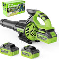 Cordless Leaf Blower with 715 CFM 35000 RPM Brushless Motor Lightweight Electric Blower with LCD &amp 3-Speed Modes Battery Powered with 2×4.0Ah Batteries &amp Charger for Lawn Care Yard Patio