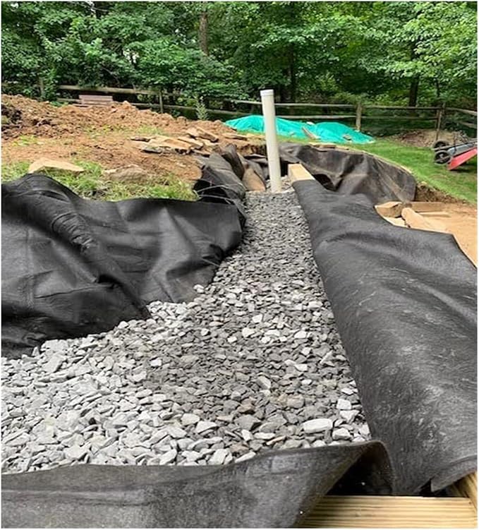 7oz Non-Woven Geotextile Fabric - Premium Weed Barrier for Erosion Control Driveway &amp Retaining Walls(1mx20m/3.3ftx65.6ft WxL)