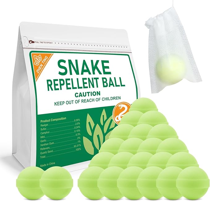 24 Pack Snake Repellent for Yard Powerful Snake Away Repellent for Outdoors Moth Balls for Snakes Pet Safe Snake be Gone for Lawn Garden