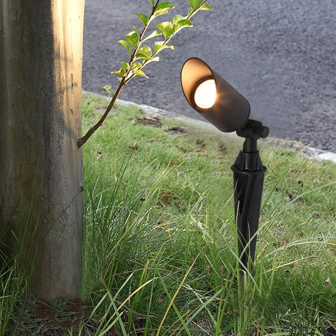 Creative 7W LED Spot Lights Plug-in Type Waterproof Outdoor LED Landscape Lawn Lamps Flexible Angle Adjustable Spotlight Courtyard Ground Flood Lamp for Deck Yard Garden Garage Driveway Decorati