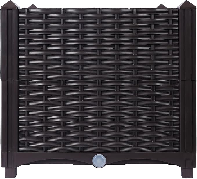 Dawn Deep Raised Garden Bed Plastic Planter Boxes for Vegetables Flowers Herbs and SucculentsSelf-Watering Planter Box Raised Bed to Grow Flowers Herbs &amp Vegetables 15.7 L X 15.7 D X 14.7 H