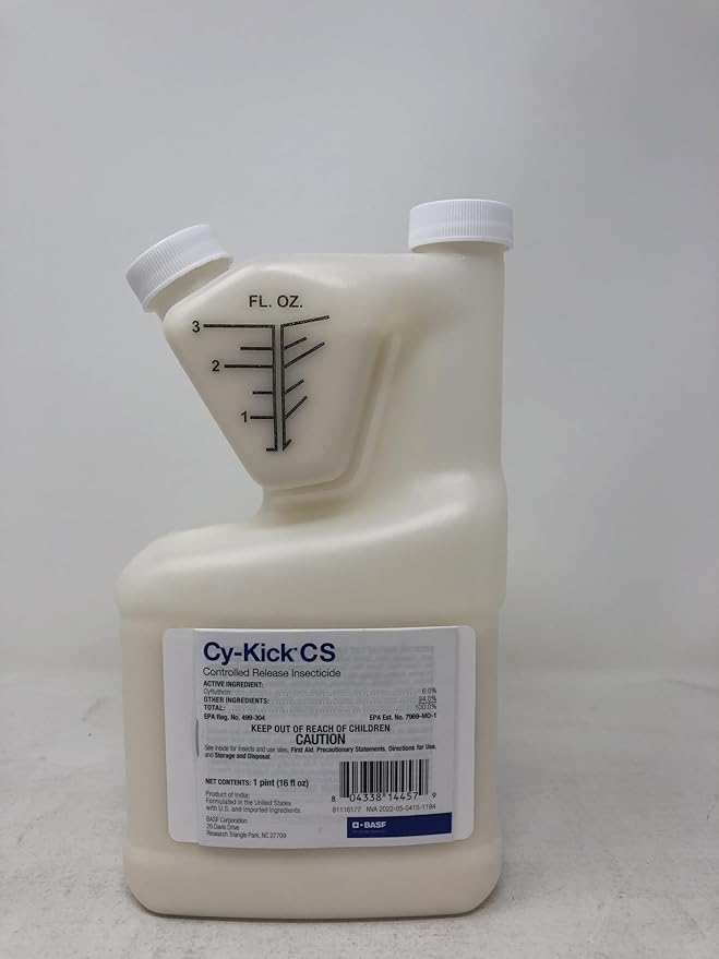 BASF Cy-Kick CS Insecticide Controlled Release Indoor Outdoor Pest Control for Mosquitos Flies Ants Fleas 16 Ounces Concentrate Liquid