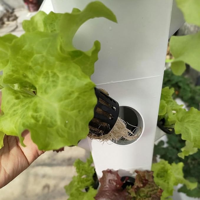12/16/20/24 Holes Garden Planter Hydroponics Tower Hydroponic Growing System Hydrating Pump +Timer + Adapterfor Herbs Net Pots Fruits Vegetables24Holes//1pc