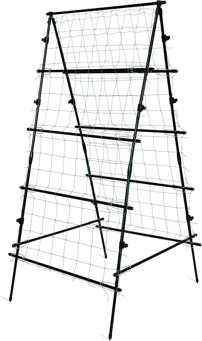 Gardener's Supply Company Titan A-Frame Trellis | Strong and Sturdy Outdoor Garden Trellis Plant Support for Cucumbers Beans Vine Herbs &amp Other Climbing Plants w/Easy to Install Tough Nylon Nett
