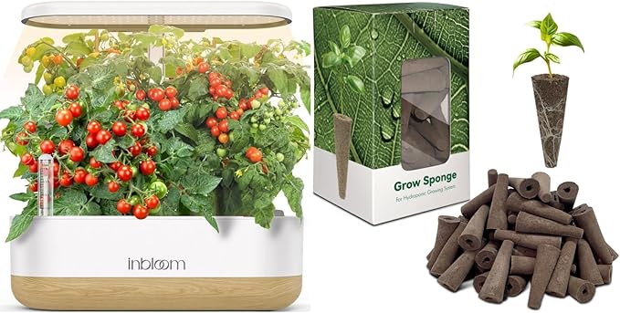 inbloom 12 Pods Hydroponics Growing System and 50 Pcs Grow Sponges