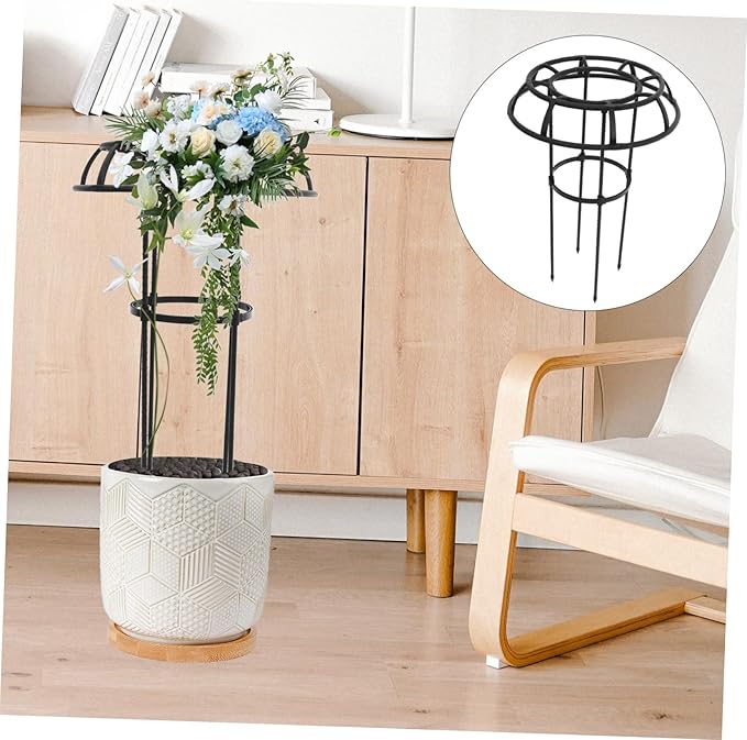 Metal Plant Trellis for Climbing Garden Trellis for Potted Plants Decorative Flower Support Rack Polished No-Burrs Steel Pp Material