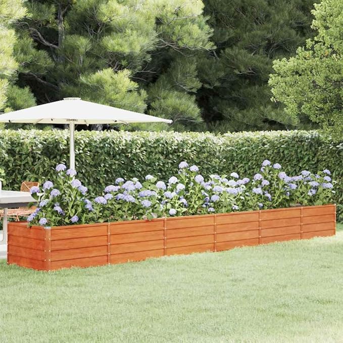 Garden Raised Bed Rusty Corten Steel 189x31.5x17.7 inch Large Planter Box for Outdoor Plants Rectangular Garden Beds Outdoor Durable Metal Steel Rustic Finish