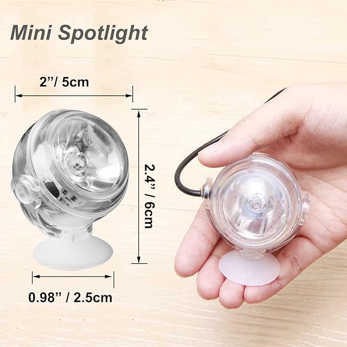 Kiven Led Fish Tank Light Landscape Spotlight Outdoor/Indoor Blue Light Underwater Spotlight LED Light with Timer Adjustable for Fish Tank Pond Pool Plant Lawn