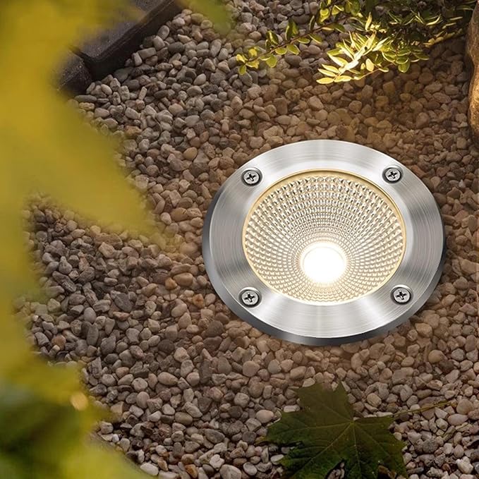 LED Underground Spotlight AC85-265V Waterproof COB Ground Light IP65 Landscape Recessed Lamp for Deck Step and Garden (20W Red)